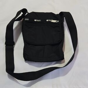 Lesportsac Black Messenger Crossbody with Multiple Zip Pockets